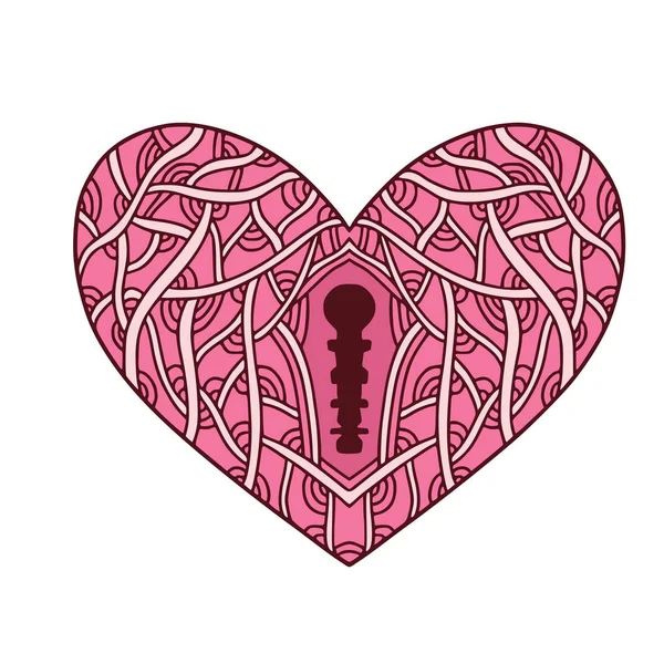 Декоративное Декоративное Сердце Открытки День Святого Валентина Розовый Дизайн Сердца — стоковый вектор