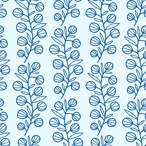 Motif Floral Sans Couture Dans Des Couleurs Bleues Conception Fond — Image vectorielle