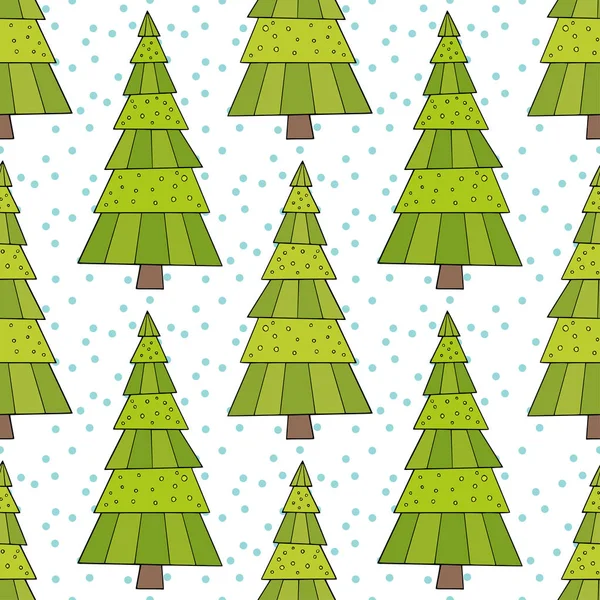 Kerstboom Naadloze Patroon Vector Wrapping Textuur Achtergrond Vakantie Decoratie Met — Stockvector
