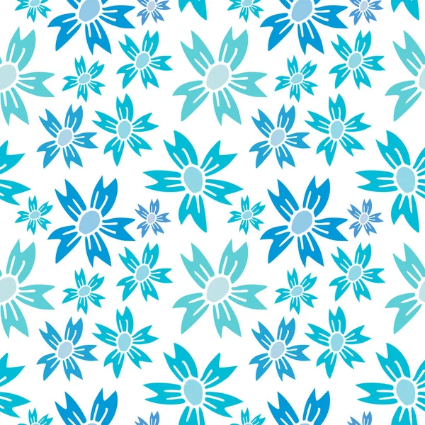 Cornflower Seamless Pattern Floral Background Blue Flowers Pattern — Stock Vector