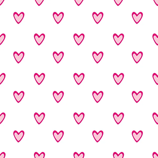 Background Valentines Day Design Pattern Textile Print Cute Pink Hearts — Stock Vector