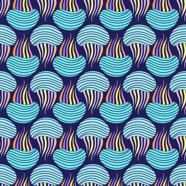 Maneter Sömlösa Mönster Barnslig Textildesign Jelly Fish Vektor Tryck Undervattens — Stock vektor