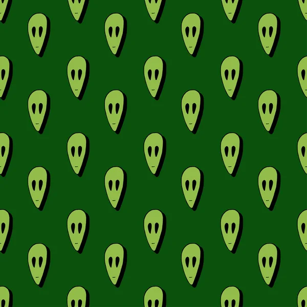 Fremde Nahtlose Muster Kindlicher Cartoon Hintergrund Modetextildesign Einfaches Aliens Muster — Stockvektor