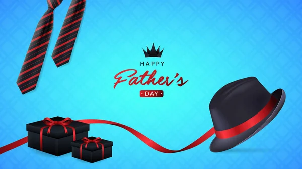 Happy Fathers Day Wallpaper Greeting Red Black Hat Necktie Gift Royalty Free Stock Vectors
