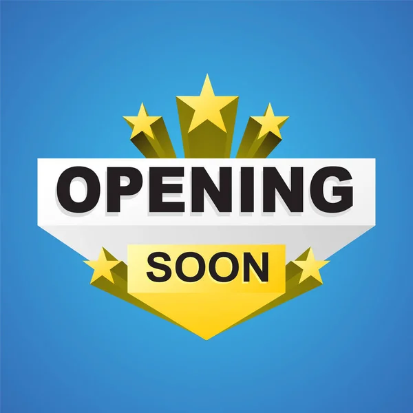 Opening Soon Banner Stars Three Dimensional Look Yellow White Grey Royalty Free Stock Illustrations