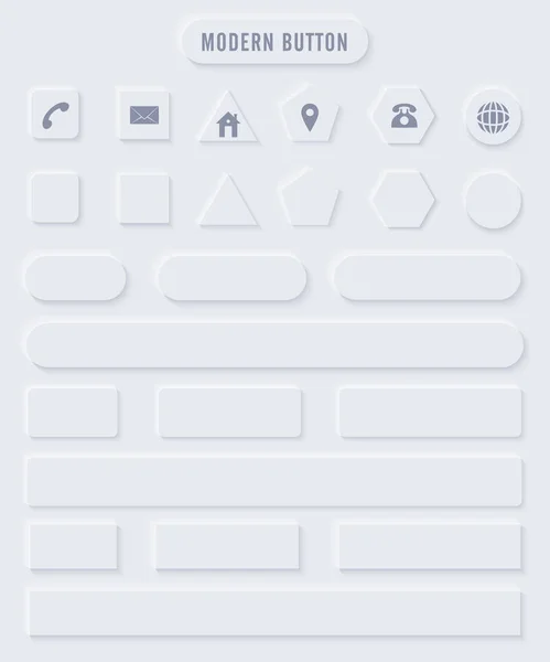 Ziyaret Kartları Tasarımı Için Simgeler Belirlenmiş Modern Biçim Vektör Düğmesi — Stok Vektör