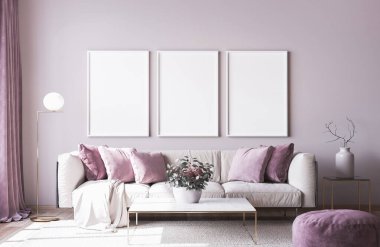 Modern kanepe açık pembe duvar arka planında moda ev aksesuarları, ev dekorasyonu iç dekorasyonu, lüks oturma odası