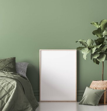 Poster, çağdaş ev dekorasyonu, Scandi yatak odası tasarımı.