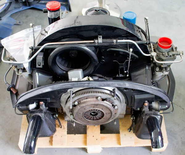Motor 356 Pode Ser Visto Por Trás Suporte Caixa Velocidades — Fotografia de Stock