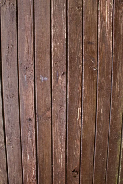 Texture Old Brown Wooden Wall Slats Installed Vertically — Stock Photo, Image