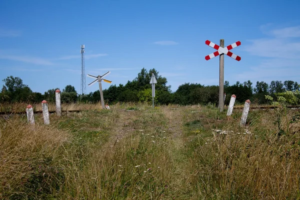 Ungated Level Crossing Mainly Used Agriculture — Stock Photo, Image