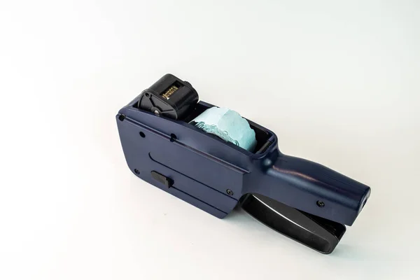 Máquina Preço Cinto Azul Preto Para Preço Bens Para Venda — Fotografia de Stock