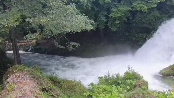 Marmore Vodopád Spodní Část Nejvyšší Evropské Provincii Terni Umbria — Stock video