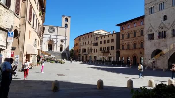 Todi Italien Juni 2020 Piazza Del Popolo Von Todi Mit — Stockvideo