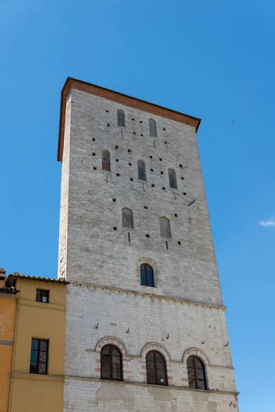 Todi Itália Junho 2020 Palácios Dos Priores Todi Vistos Praça — Fotografia de Stock