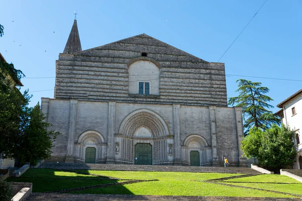 Todi Italia Junio 2020 Templo San Afortunado Todi Gran Campanario — Foto de Stock