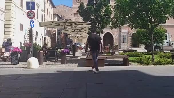 Spello Giugno 2020 Time Lapse Piazza Della Repubblica Spello — Video Stock