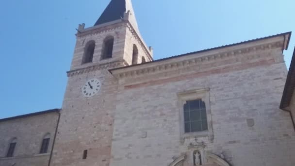 Spello Italia Iunie 2020 Biserica Santa Maria Maggiore Centrul Spello — Videoclip de stoc