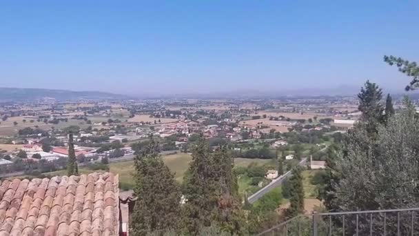 Mooi Uitzicht Betoverend Landschap Richting Perugia — Stockvideo