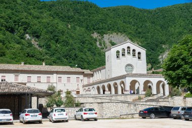 Rocca Porena, İtalya 5 Temmuz 2020: Rocca Porena 'da Santa Rita' nın yeni sntuario 'su