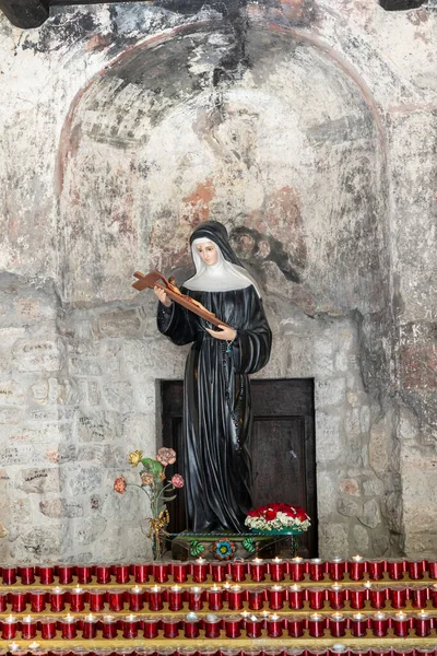 Rocca Porena Italie Juillet 2020 Statue Sainte Rita Dans Sanctuaire — Photo