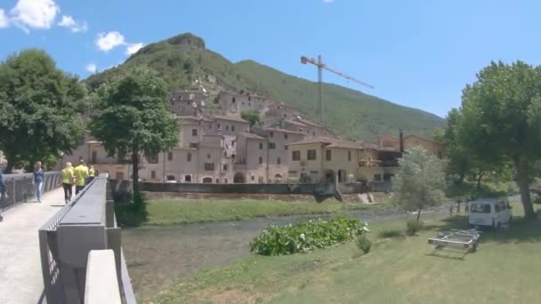 Scheggino Italy July 2020 Landscape Splinter Province Perugia Sunny Day — стоковое видео