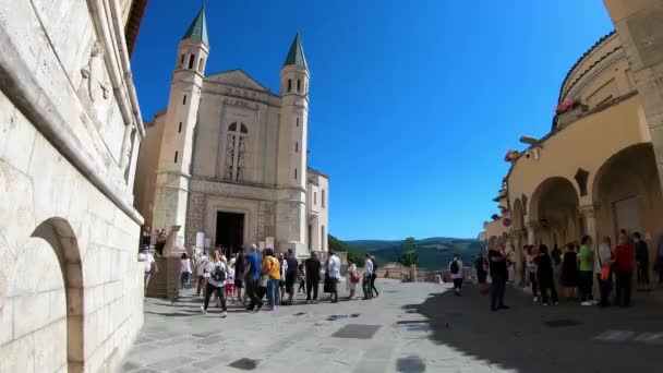 Cascia Italsky Červenec 2020 Časový Odstup Katedrály Sanat Rida Cascia — Stock video