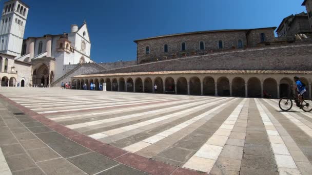 Assisi Itália Julho 2020 Lapso Tempo Praça Inferior Basílica São — Vídeo de Stock