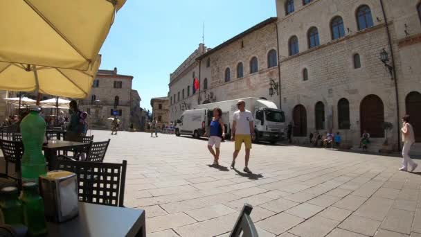 Assisi Italia Julio 2020 Time Lapse Piazza Del Comune Assisi — Vídeos de Stock