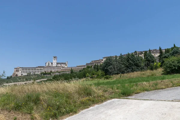 Assisi Italia Julio 2020 Paisaje Assisi Visto Desde Fuera Del — Foto de Stock