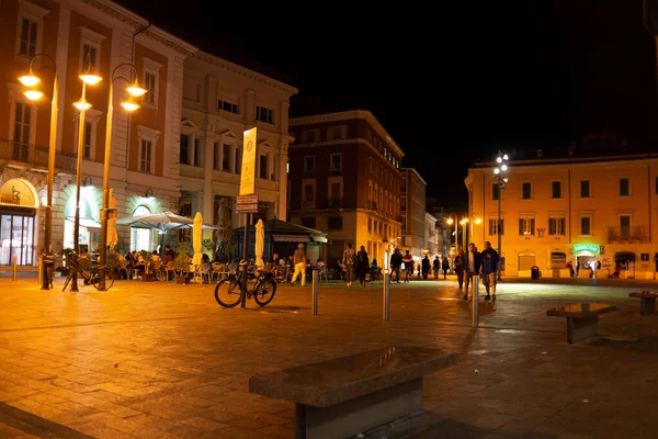 2009 Terni Italy July 2020 Europe Square City Terni Night — 스톡 사진