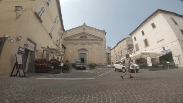 Orvieto Italy Julio 2020 Plaza Sant Angelo Iglesia Centro Orvieto — Vídeo de stock