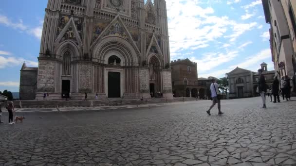 Orvieto Italiy Lipiec 2020 Czas Upływa Placu Duomo Orvieto Jego — Wideo stockowe