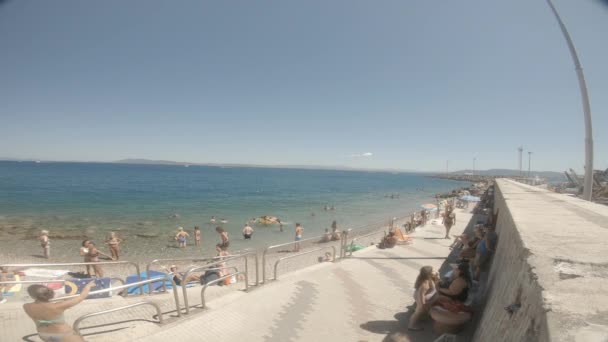 Порто Санто Стефано Италия Июля 2020 Небольшой Пляж Порто Санто — стоковое видео