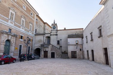 Amelia, İtalya 5 Ağustos 2020: Amelia 'nın merkezinde Guglielmo Marconi Meydanı