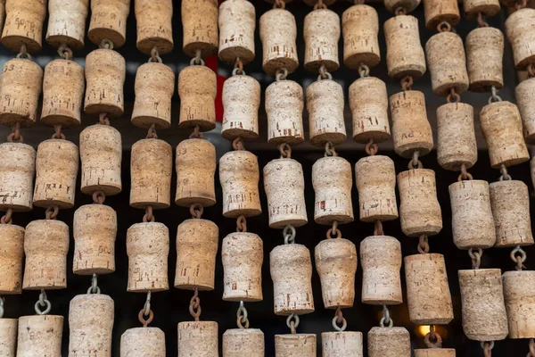 Tekstura Rzędów Korków Butelek Wina — Zdjęcie stockowe
