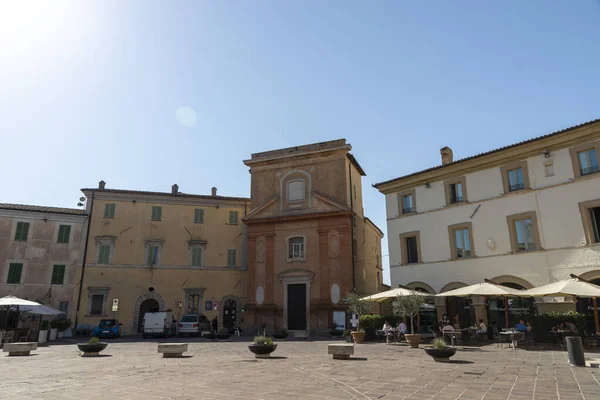 Montefalco Italien August 2020 Piazza Del Comune Zentrum Von Montefalco — Stockfoto