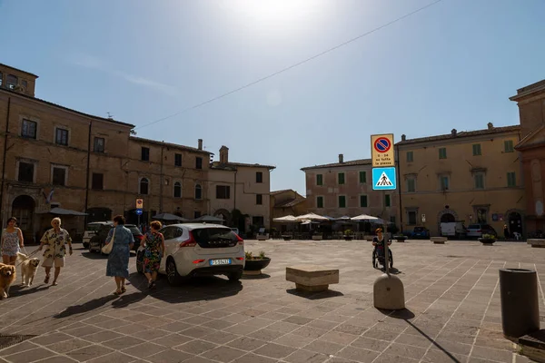 Montefalco Itálie Srpna 2020 Piazza Del Comune Centru Montefalca — Stock fotografie