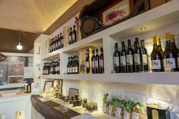 Montefalco Italie Août 2020 Vignoble Avec Vins Touristiques Ville Montefalco — Photo