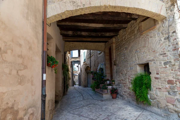 Montefalco Italia Agosto 2020 Architettura Delle Strade Delle Piazze Del — Foto Stock