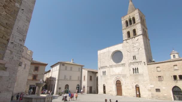 Bevagna Italien August 2020 Platz Zentrum Der Stadt Bevagna — Stockvideo