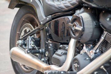 Terni, İtalya 16 Ağustos 2020 Harley Davidson Parkı 'nın detayları.