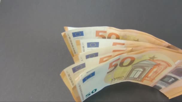 Detail Van Geventileerde Eurobankbiljetten — Stockvideo