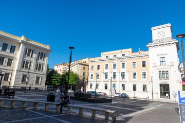 Terni, İtalya 21 Ağustos 2020: Terni 'nin merkezinde Orologio Meydanı