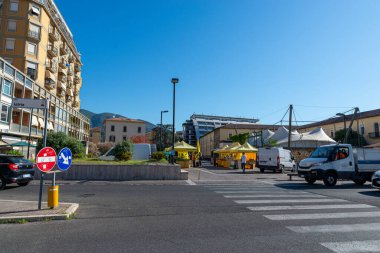 Terni, İtalya 21 Ağustos 2020: Terni 'nin merkezinde Eugenio Ottaviani meydanı