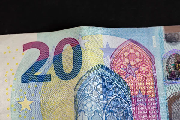 Különböző Szögekből Származó Eurós Bankjegy Részletei — Stock Fotó