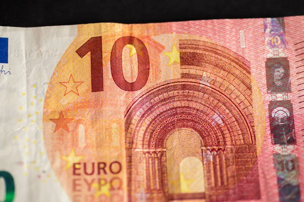 Egy Középen Elhelyezett Eurós Bankjegy Részletezése — Stock Fotó