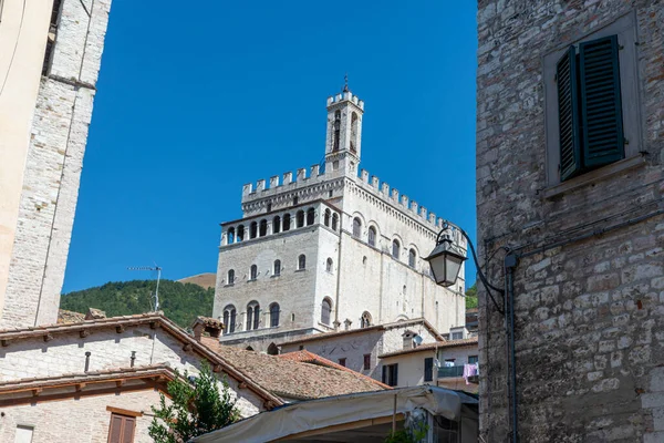 Gubbio Itálie Srpna 2020 Pohled Palác Konsoli Městě Gubbio — Stock fotografie