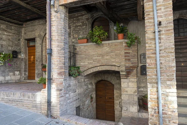 Gubbio Italien August 2020 Architektur Von Straßen Und Gebäuden Der — Stockfoto