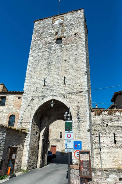 Gubbio Talya Ağustos 2020 Gubbio Kasabasının Giriş Kapılarından Biri — Stok fotoğraf